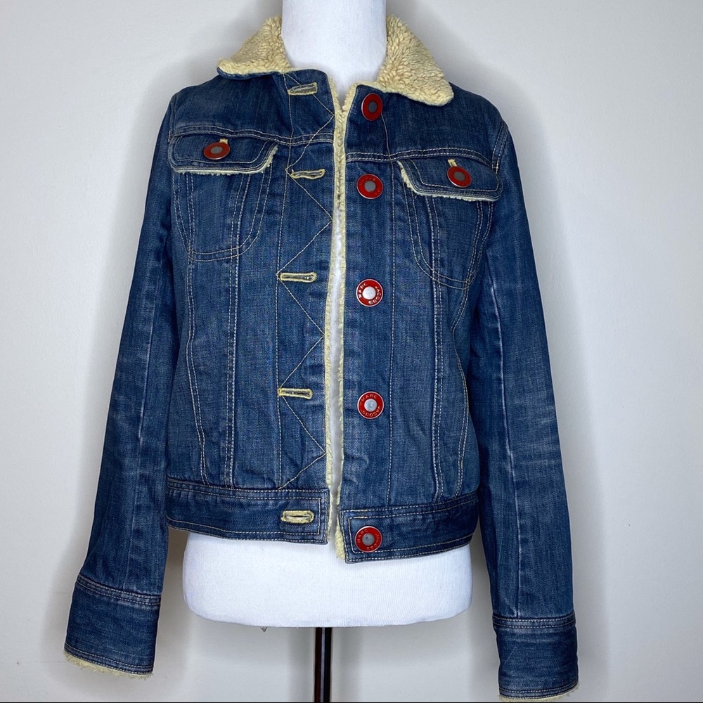 Marc Jacobs Blue Denim Sherpa Lined Jacket